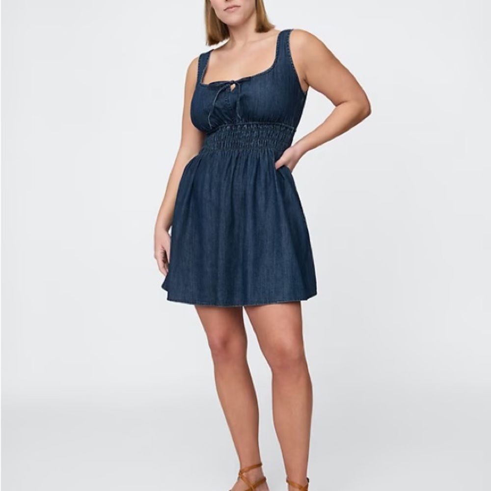 GAP Smocked Denim Dress
